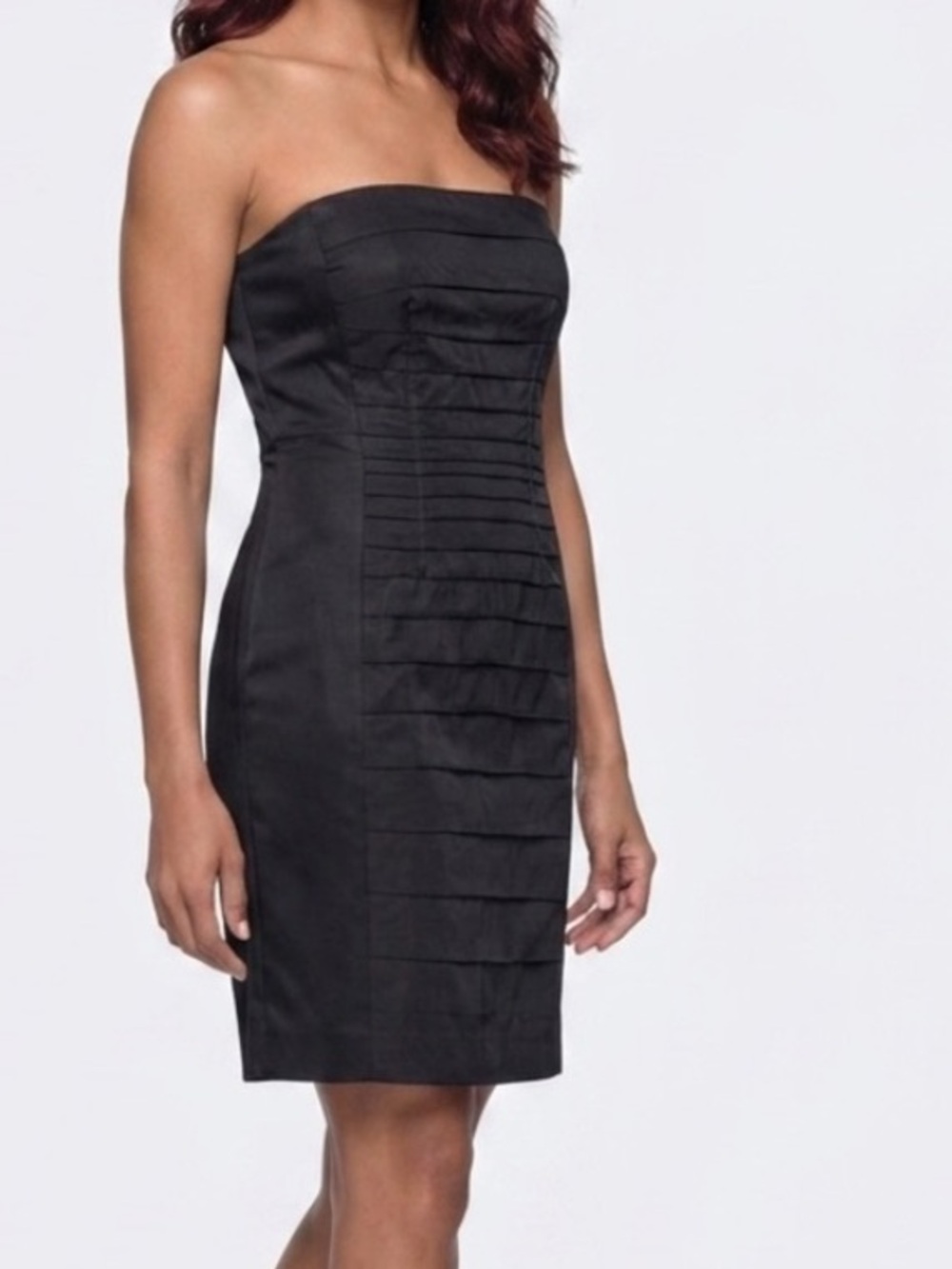 Ann Taylor Strapless Black Bandage Sheath Cocktail Dress Size 4